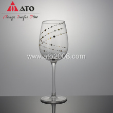 Red Wine Glass Decorated with decals Kitchen Tabletop